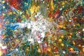 Astral flower, 1998, Olio su cartone