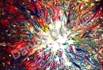 Galassy flower, 2001, Olio su cartone