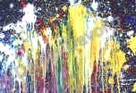 Fireworks II, 1998, Olio su cartone telato