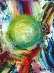 Space voyage II, 1993, Olio su cartone