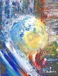Space voyage, 1992, Olio su cartone