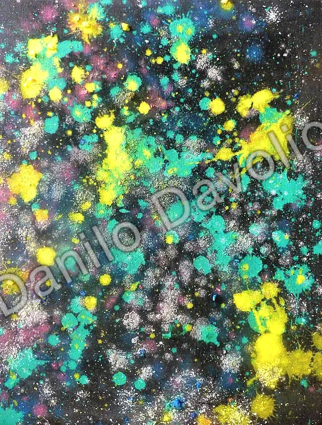 After Big Bang II, 2017, Tempera su tela