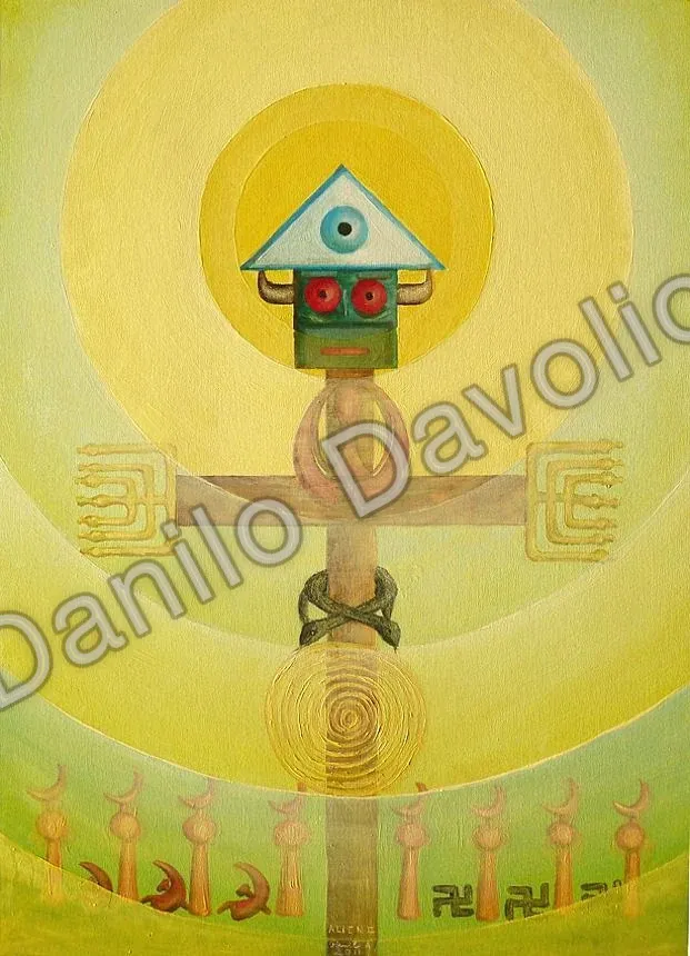 Alien 2 + a, 2011, Olio su cartone telato