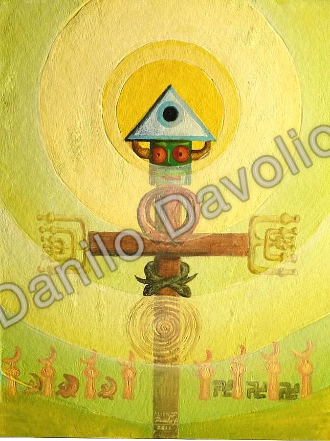 Alien 3 + a, 2011, Olio su cartone telato