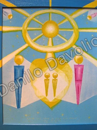 Love that moves the sun and the stars III, 2009, Olio, polvere terrestre, atmosferica e celeste su cartone telato