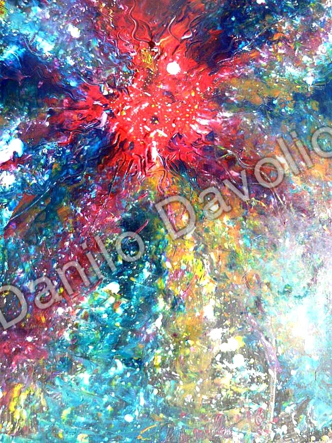 Red live love, 2016, Olio su cartone