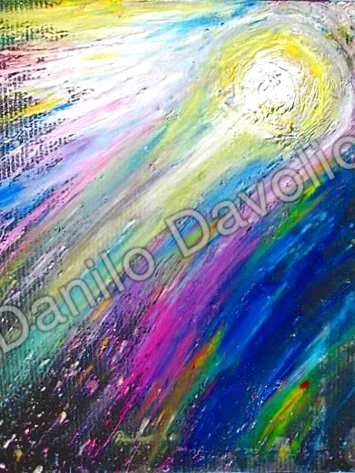 Go in the space, 2010, Olio su cartone