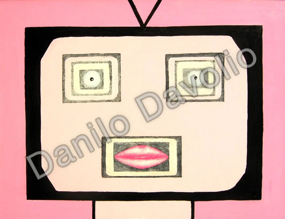 Televisionary child II, 2010, Olio su tela cartonata