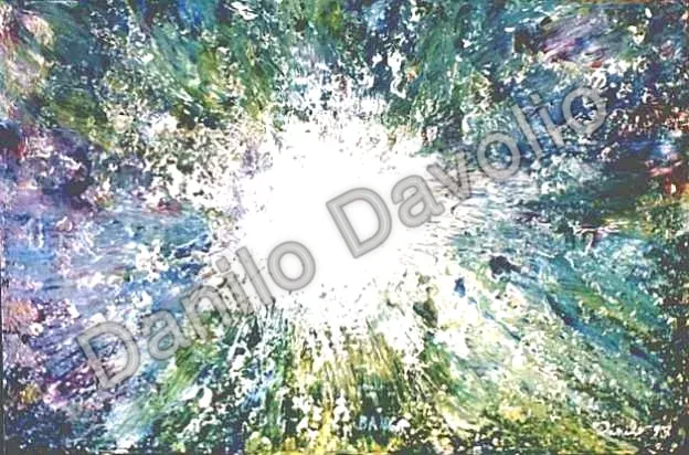 Big Bang III, 1997, Olio su cartone