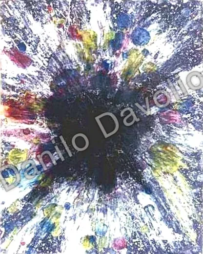 Black hole, 1993, Olio su cartone