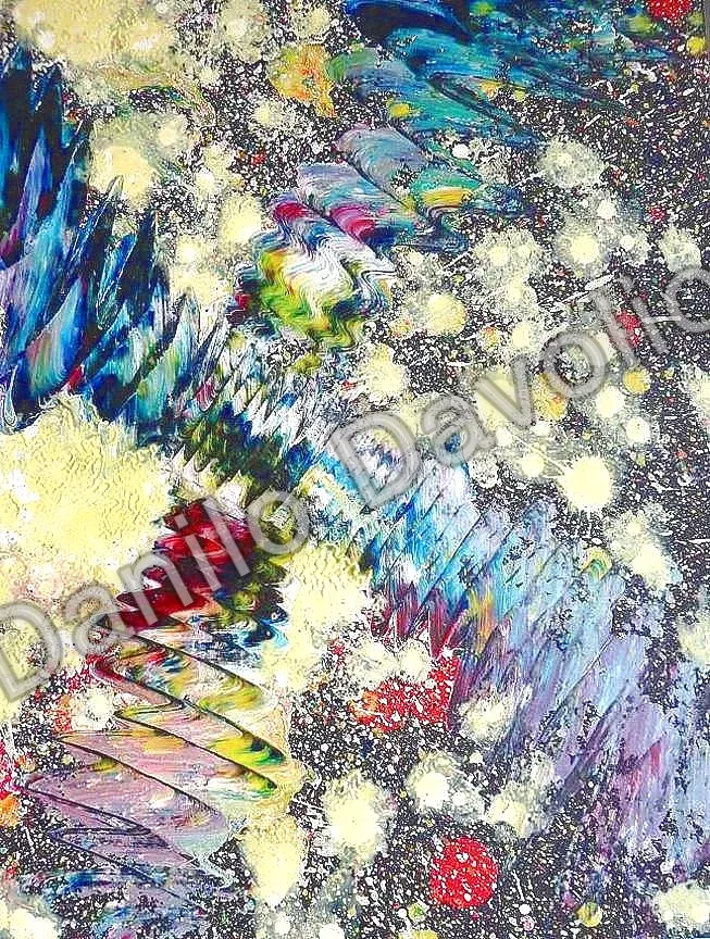 Celestial road, 2015, Olio su cartone