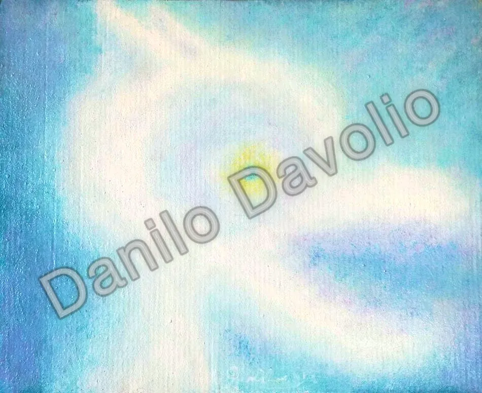 Clouds db, 2017, Olio su cartone