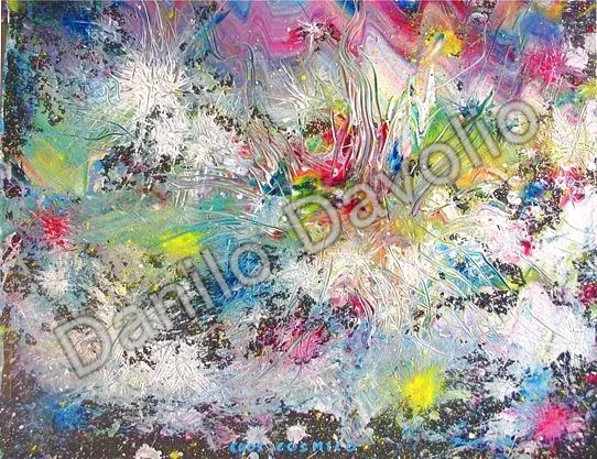Cosmic caos, 2007, Olio su cartone
