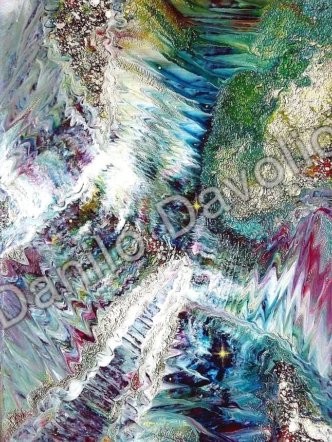 Cosmos II, 2015, Olio su cartone