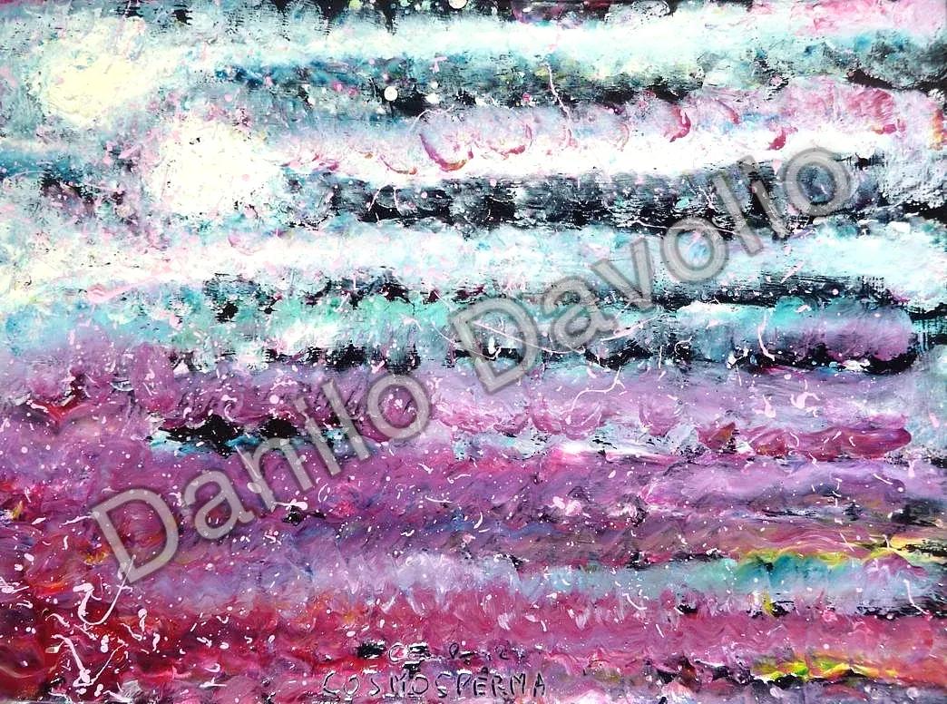 Cosmosperm, 2012, Olio su cartone