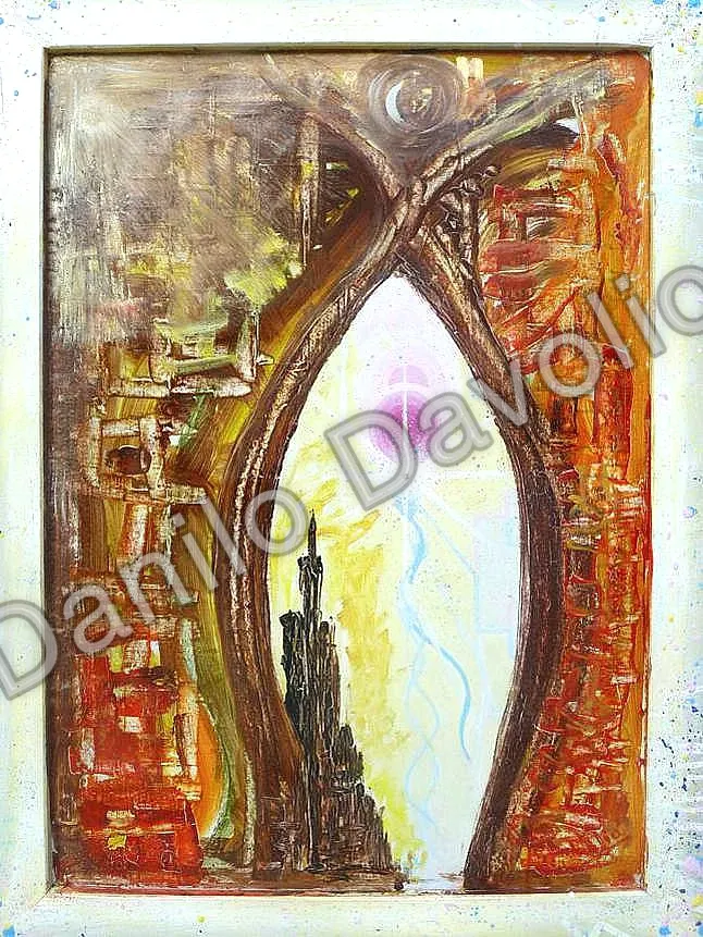 Esoteric love, 2016, Olio, acrilico su cartone telato, legno