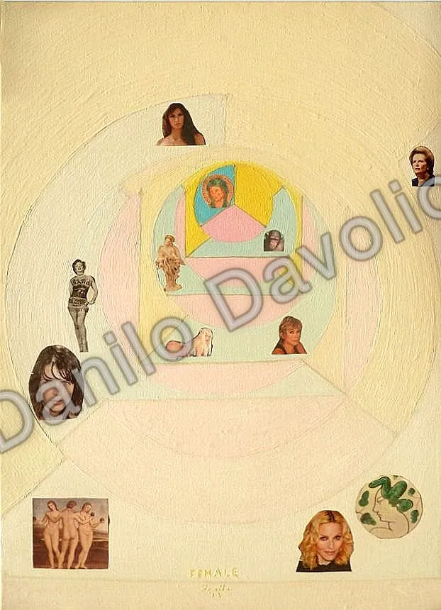 Female, 2013, Olio su tela, collage