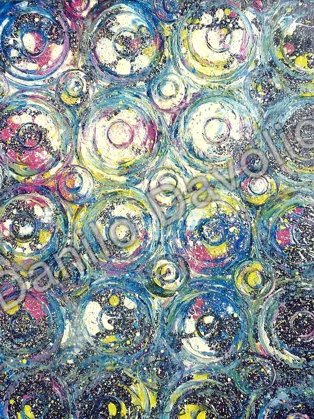 Window circle in the space, 2013, Olio su cartone