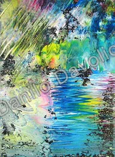 Ending up in a pond of light, 2008, Olio su cartone