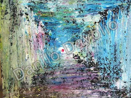 Earn some angstrom in the ideterminable journey to perfection, 2008, Olio su cartone