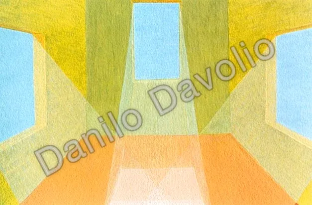 The sun at every window I, 2003, Olio su cartone