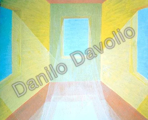 The sun at every window III, 2003, Olio su cartone