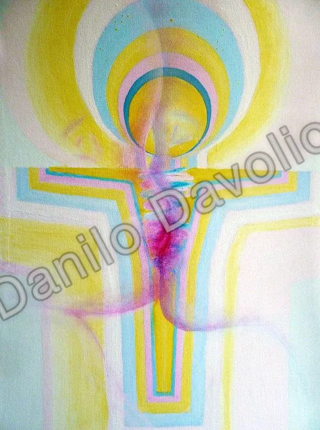 Dna create love, 2017, Olio su cartone telato