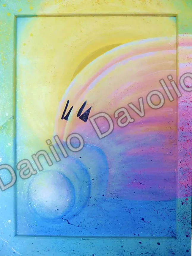 Cosmic human voracity, 2014, Olio su cartone telato