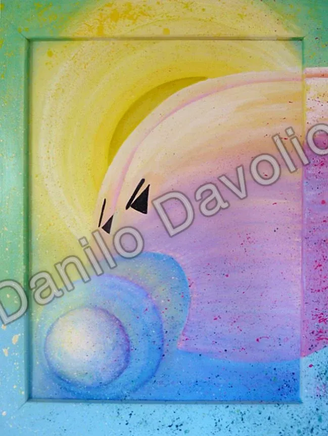 Cosmic human voracity III, 2014, Olio su cartone telato
