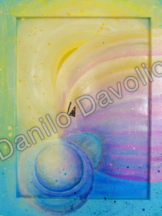 Cosmic human voracity IV, 2014, Olio su cartone telato