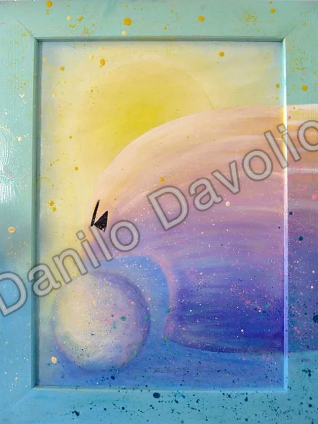 Cosmic human voracity V, 2014, Olio su cartone telato