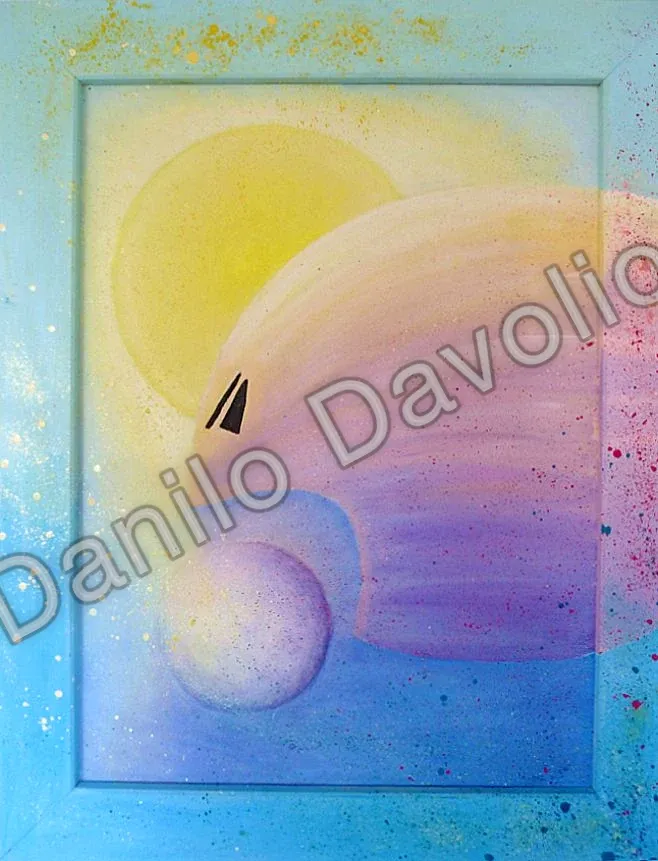 Cosmic human voracity VI, 2014, Olio su cartone telato