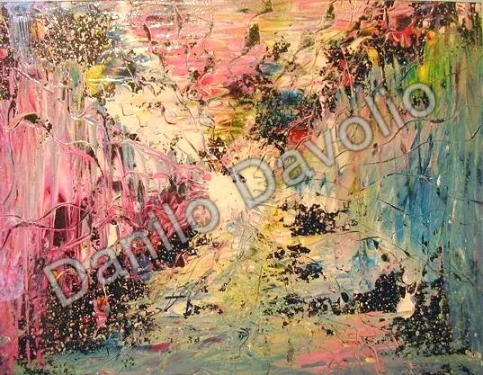 On the infinite course, 2008, Olio su cartone
