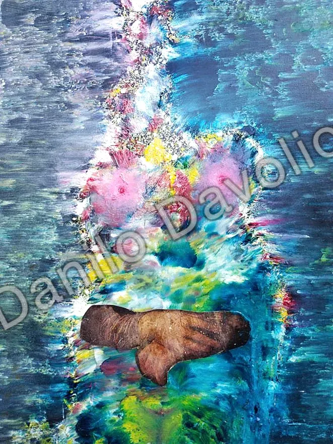 Female human body jucunda, 2019, Olio su cartone telato