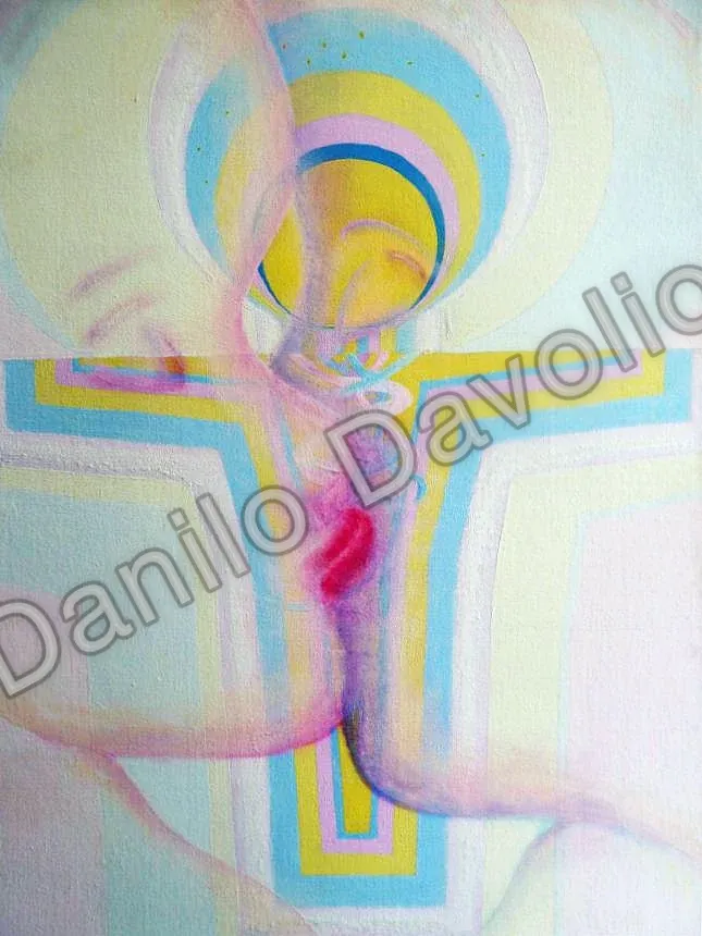 Love is dna, 2017, Olio su cartone telato
