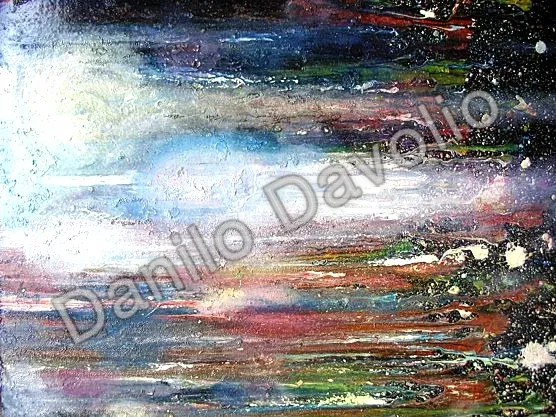 to incommensurable background of space and time, 2006, Olio su cartone