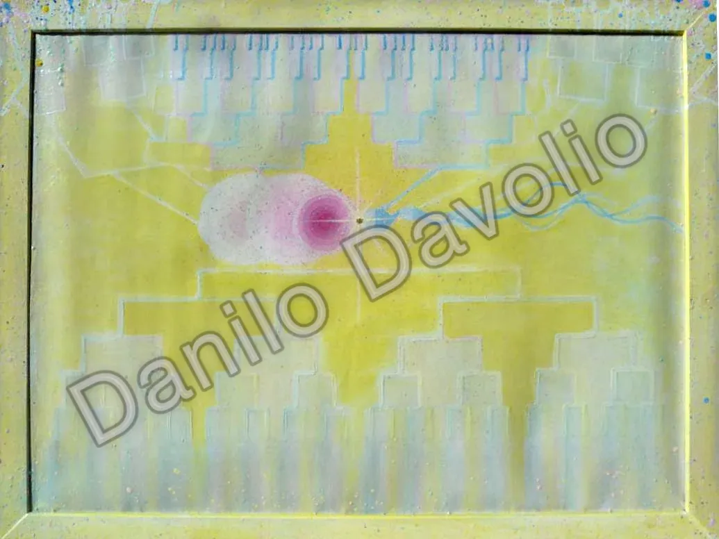 Love that is the sun the moon the stars, 2015, Olio, acrilico su cartone telato, legno