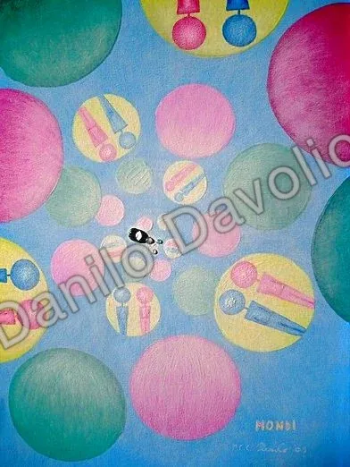 Worlds I, 2009, Olio, polvere terrestre, atmosferica e celeste su cartone telato