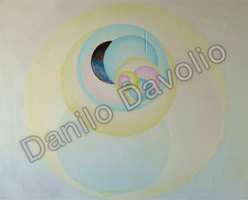 World inside world II, 2012, Olio e carta su legno