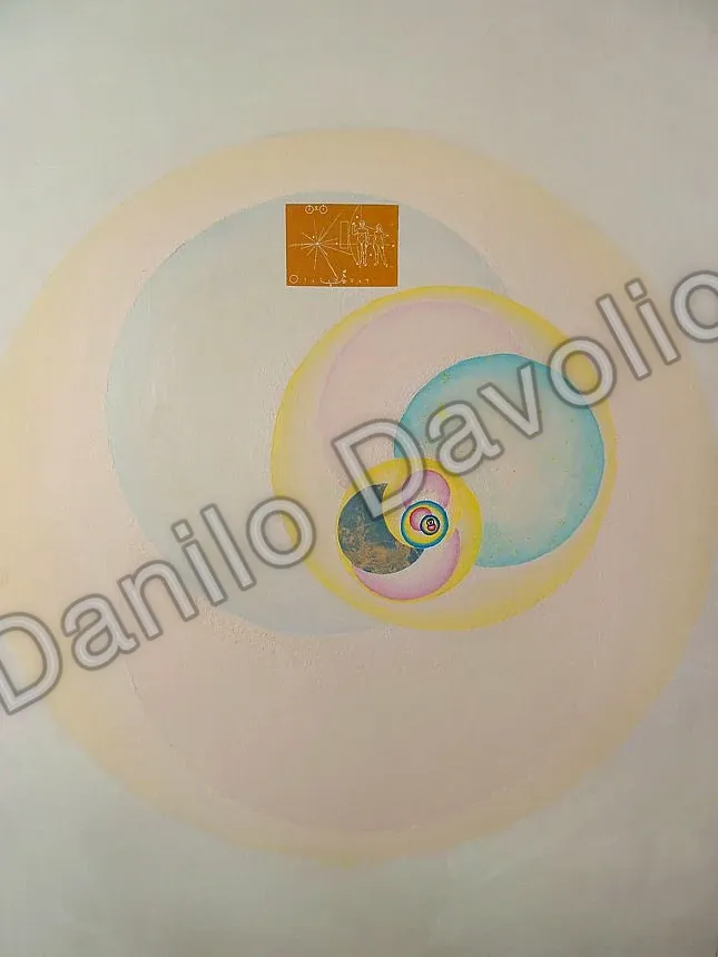 World inside world III, 2012, Olio e carta su legno