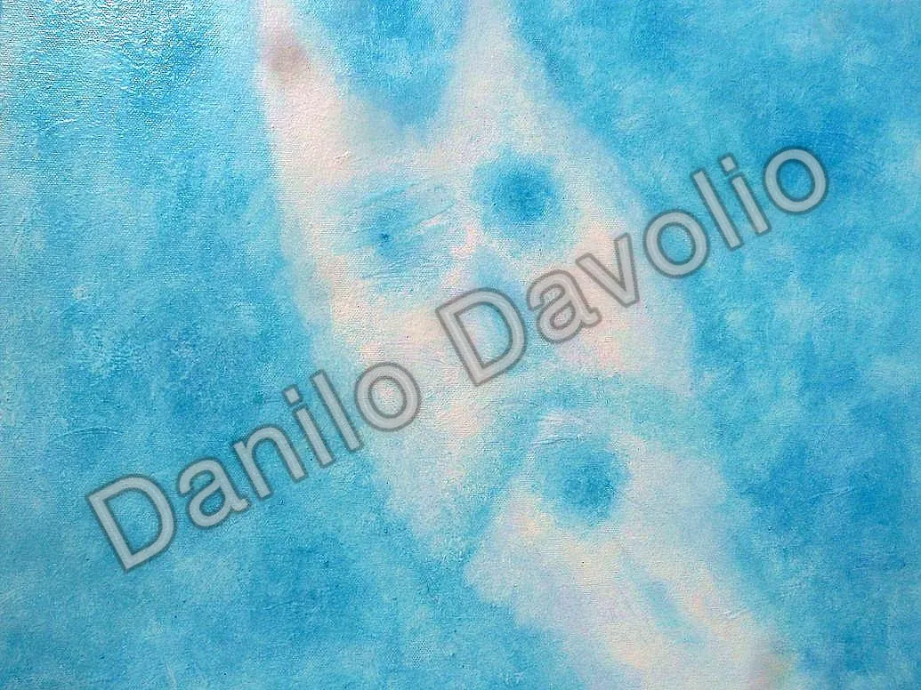 Clouds 0, 2017, Olio su cartone telato