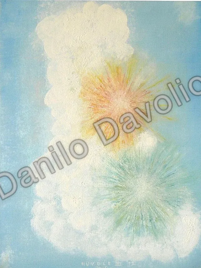 CLOUDS lll, 2012, Olio su cartone telato