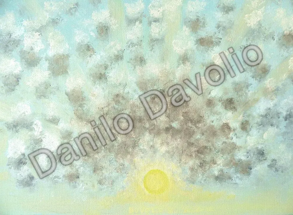 Clouds V, 2012, Olio su cartone telato