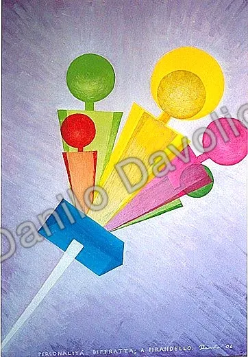 Diffracted personality II, 2004, Tempera su tela