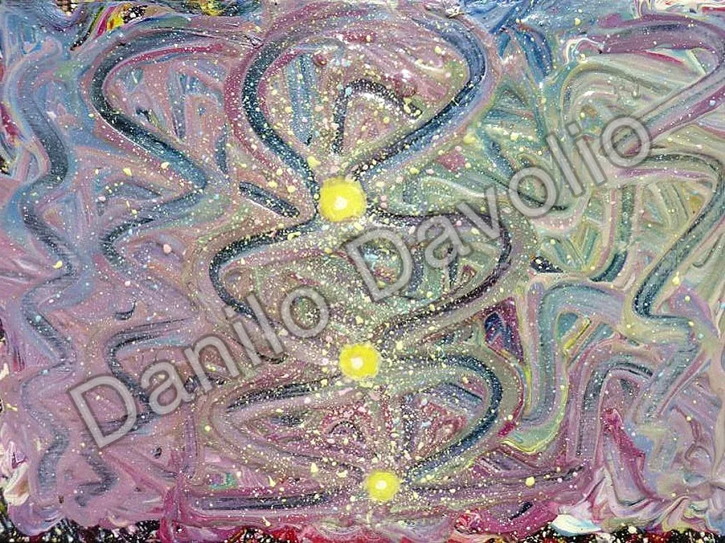 Intergalactic junction point II, 2013, Olio su cartone