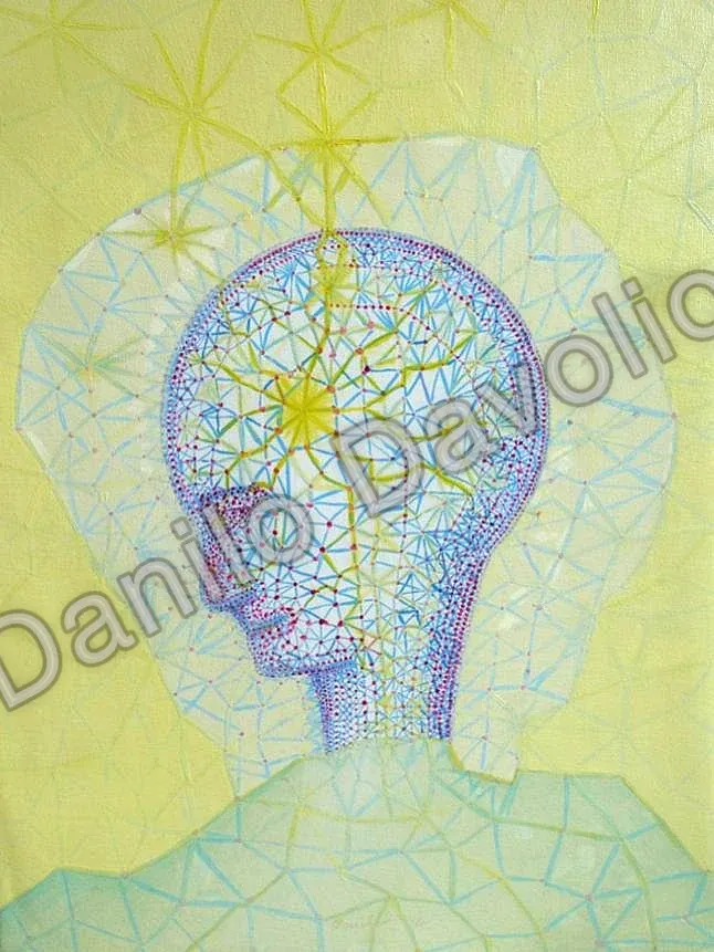 Cosmic web III, 2014, Olio su cartone telato