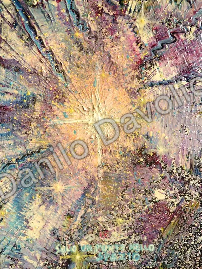 Only a dot in the space, 2011, Olio su cartone