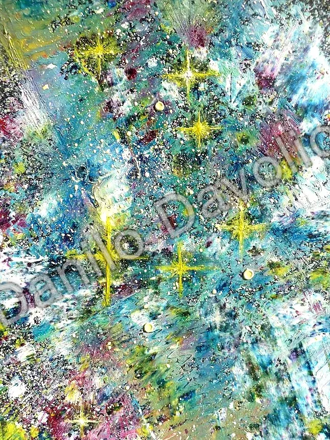 Celestial space, 2014, Olio su cartone