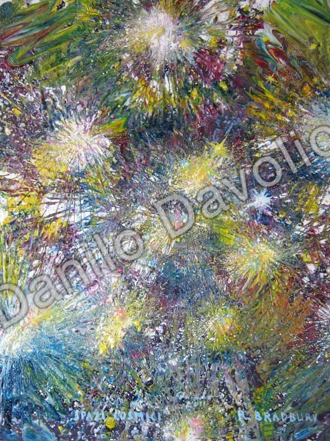 Cosmic spaces, 2011, Olio su cartone
