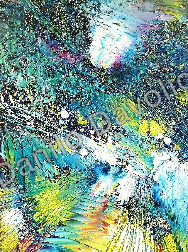Space time blue, 2014, Olio su cartone